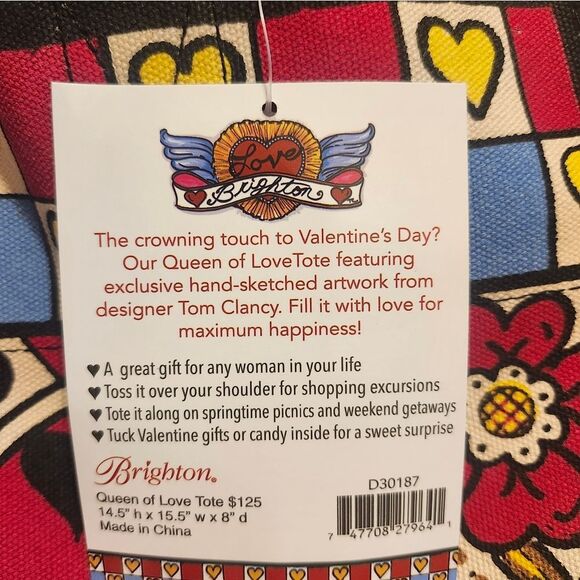 NWT Brighton "Queen Of Love" Large Canvas Tote Bag Retail $125 - Picture 4 of 12